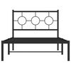vidaXL Metal Bed Frame without Mattress with Headboard Black 100x200cm