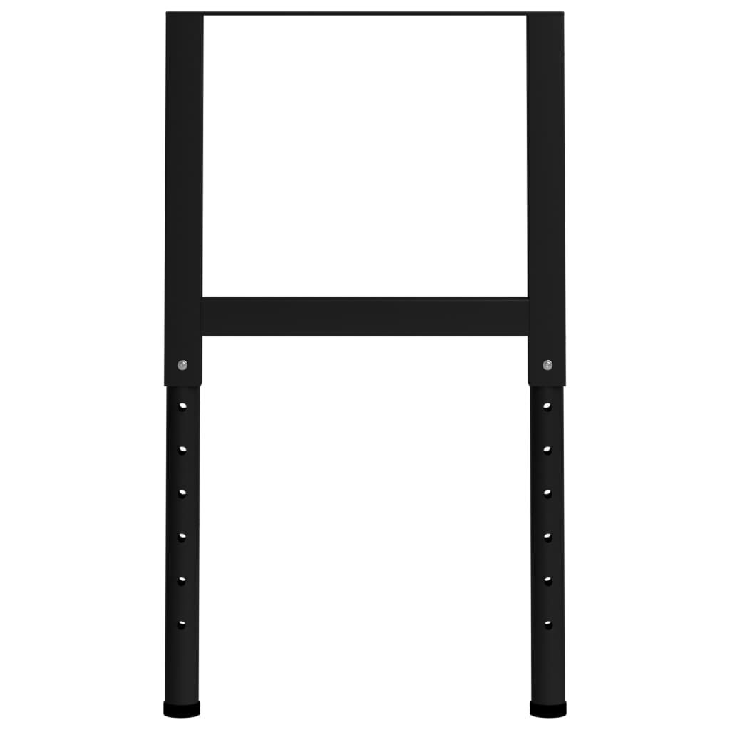 vidaXL Adjustable Work Bench Frames 2 pcs Metal 55x(69-95.5) cm Black
