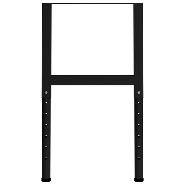 vidaXL Adjustable Work Bench Frames 2 pcs Metal 55x(69-95.5) cm Black