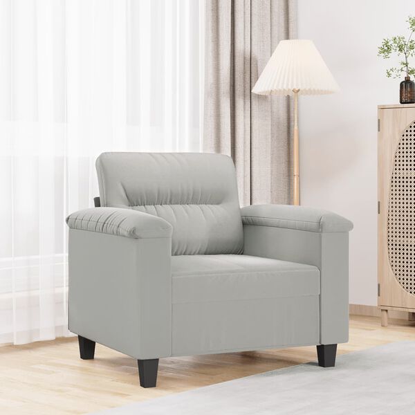 vidaXL Sofa Chair Light Grey 60 cm Microfibre Fabric