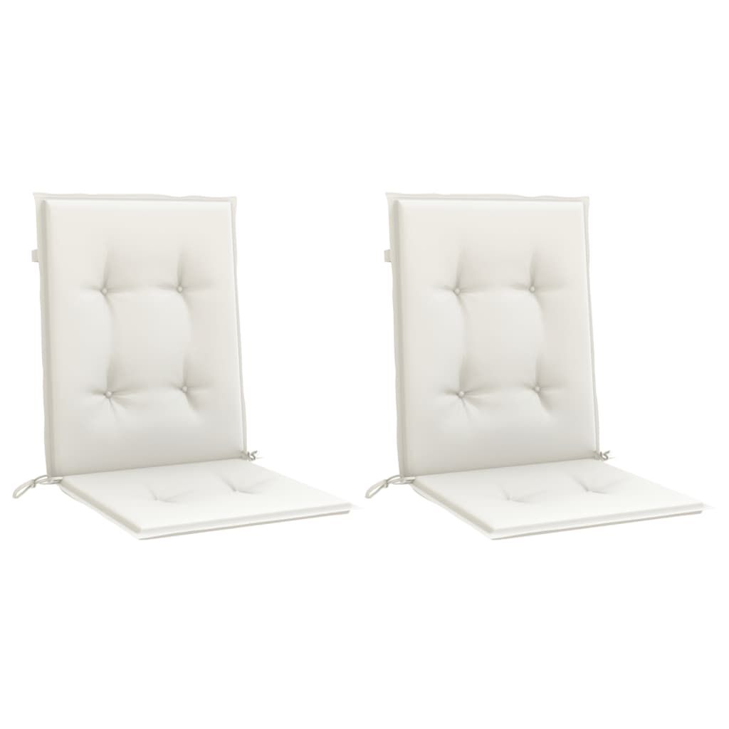 vidaXL Lowback Chair Cushions 2 pcs Melange Cream 100x50x4 cm Fabric
