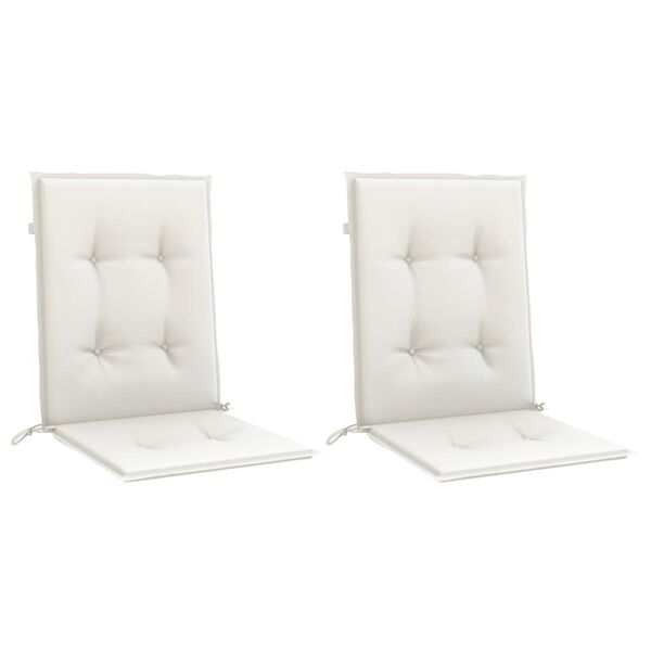 vidaXL Lowback Chair Cushions 2 pcs Melange Cream 100x50x4 cm Fabric
