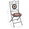 vidaXL 3 Piece Mosaic Bistro Set Ceramic Tile Terracotta and White