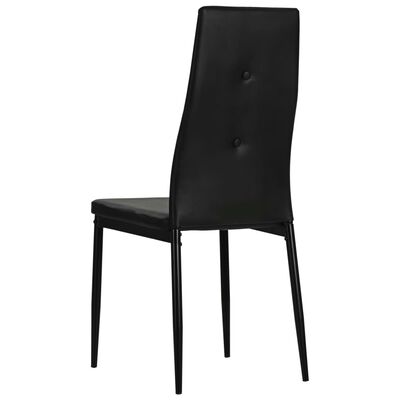 vidaXL Dining Chairs 4 pcs Black Faux Leather(US only)