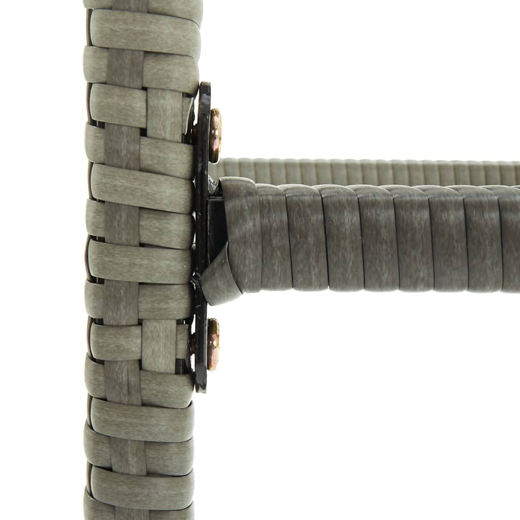 vidaXL Bar Stools with Cushions 2 pcs Grey Poly Rattan