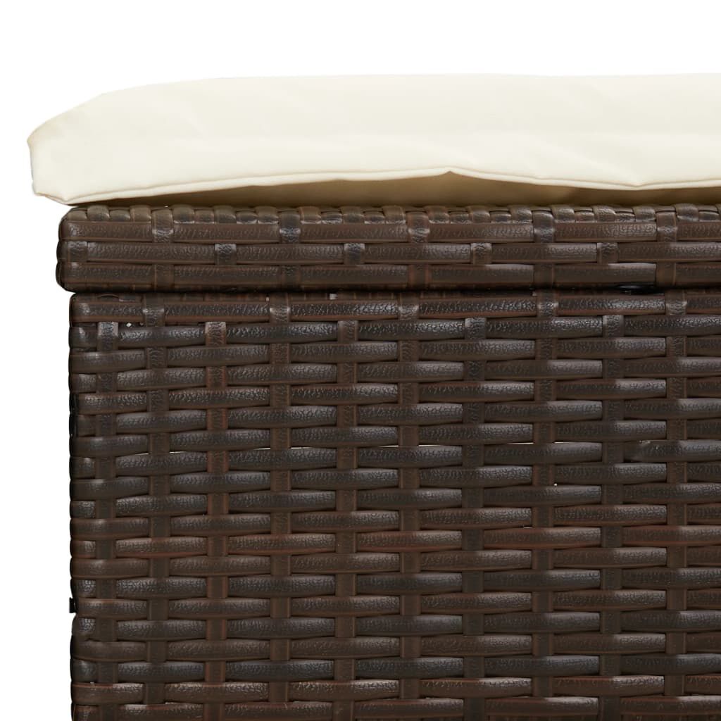 vidaXL 2-Person Sunbed with Round Roof Brown 211x112x140 cm Poly Rattan
