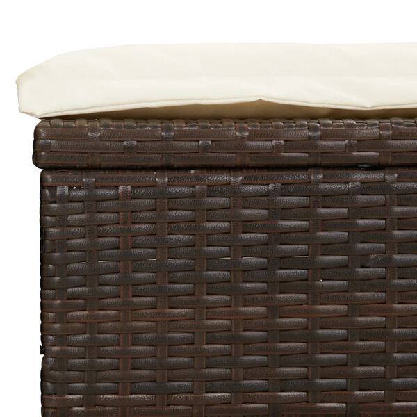 vidaXL 2-Person Sunbed with Round Roof Brown 211x112x140 cm Poly Rattan