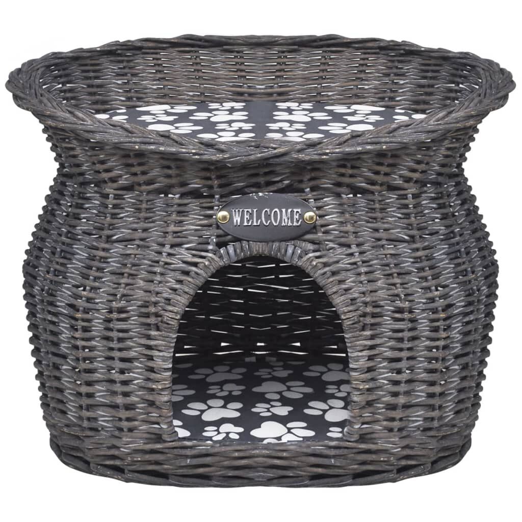 vidaXL Willow Cat Tree Pet House/Bed/Scratching Post with Cushion