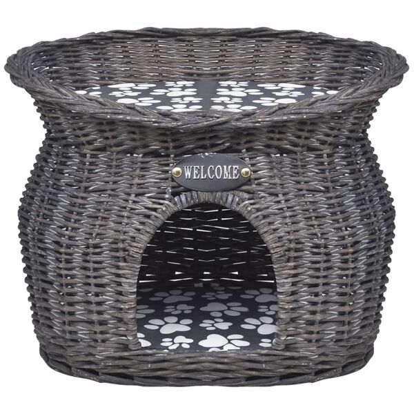 vidaXL Willow Cat Tree Pet House/Bed/Scratching Post with Cushion