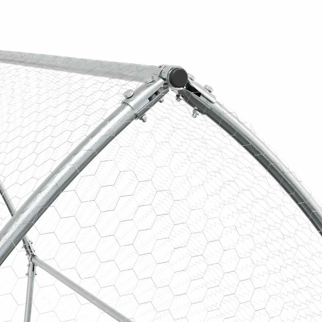 vidaXL Chicken Cage Silver 200x105x182 cm Galvanised Steel
