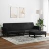 vidaXL 2 Piece Sofa Set Black Faux Leather