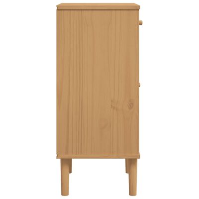 vidaXL Bedside Cabinet SENJA Rattan Look Brown 40x35x80 cm Solid Wood Pine