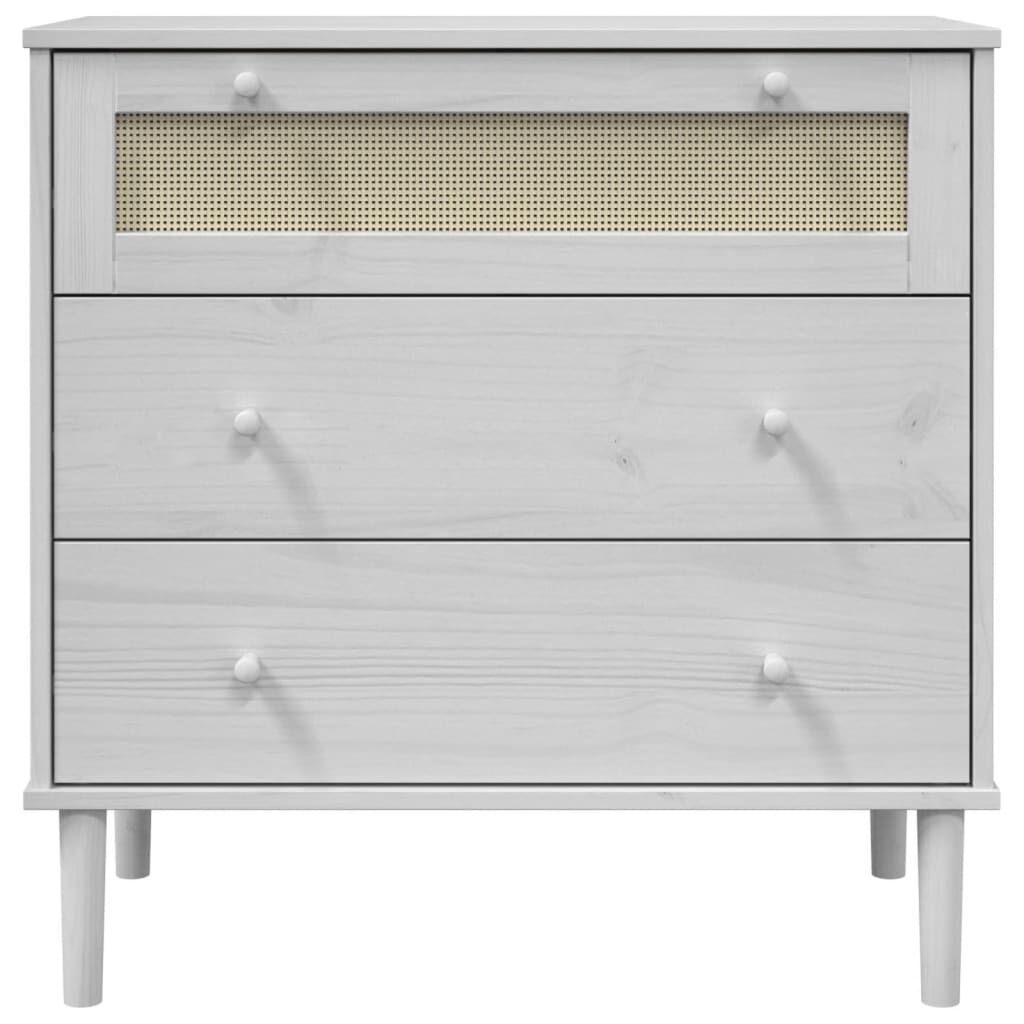 vidaXL Drawer Cabinet SENJA Rattan Look White 80x40x80 cm Solid Wood Pine