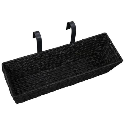 vidaXL Planters 2 pcs Water Hyacinth Black