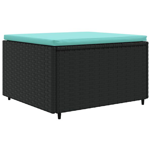 vidaXL 7 Piece Garden Lounge Set with Cushions Black Poly Rattan