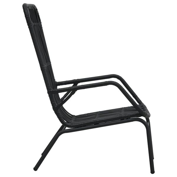 vidaXL Garden Chair Poly Rattan Black