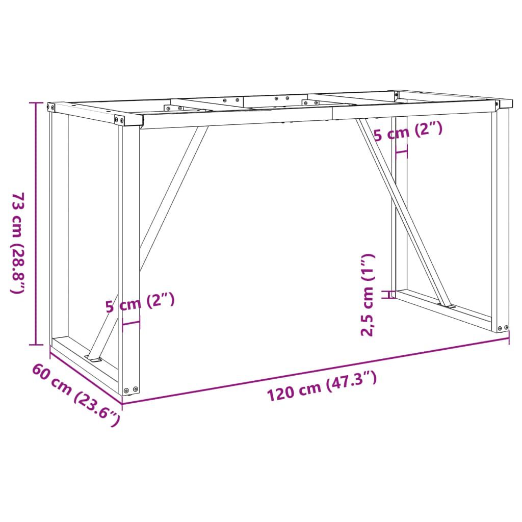 vidaXL Dining Table Legs O-Frame 120x60x73 cm Steel