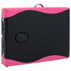vidaXL 3-Zone Foldable Massage Table Aluminium Black and Pink