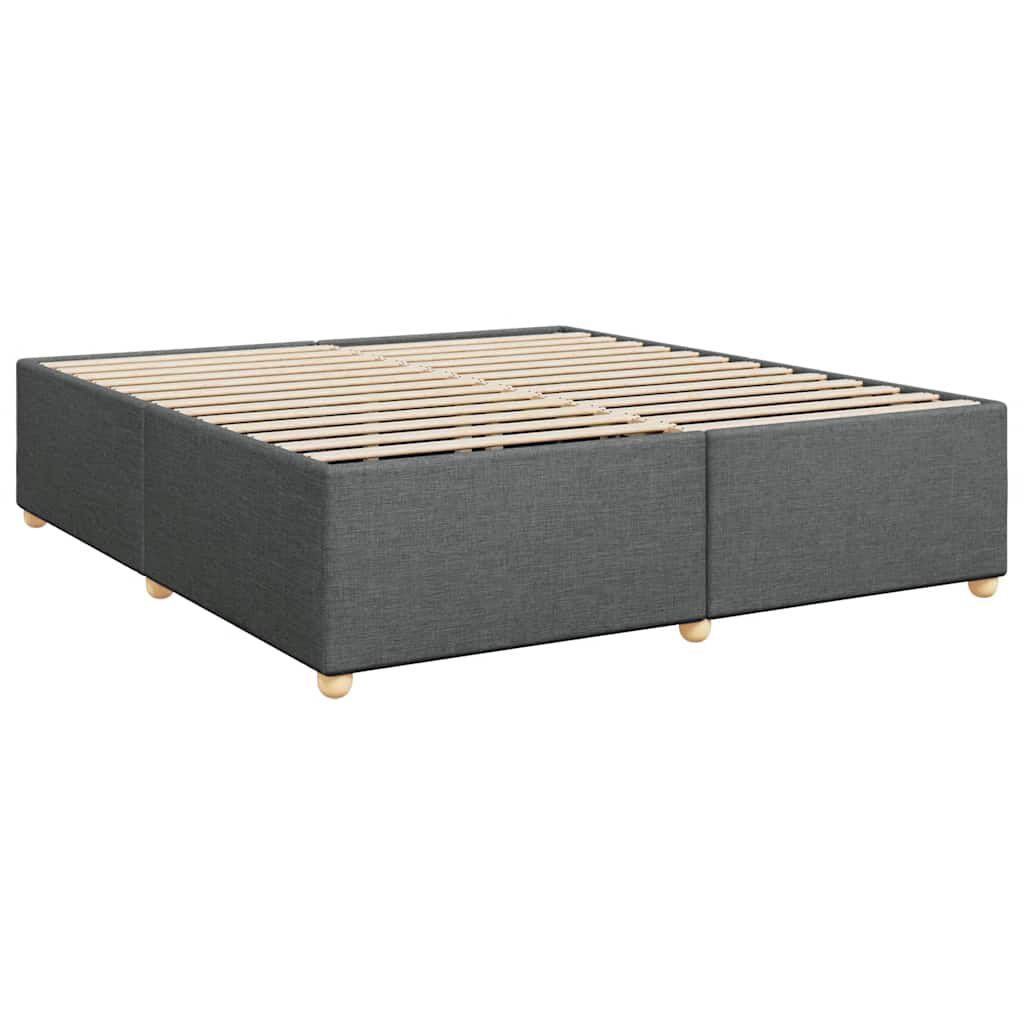 vidaXL Box Spring Bed with Mattress Dark Grey California King Fabric