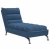 vidaXL Chaise Lounge with Cushions Blue Fabric