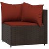 vidaXL 4 Piece Garden Lounge Set with Cushions Brown Poly Rattan