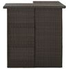 vidaXL 4 Piece Garden Bar Set with Cushions Poly Rattan Brown