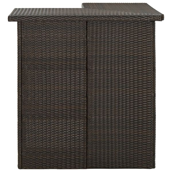 vidaXL 4 Piece Garden Bar Set with Cushions Poly Rattan Brown