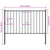 vidaXL Fence Panel with Posts Powder-coated Steel 1.81x0.75 m Anthracite