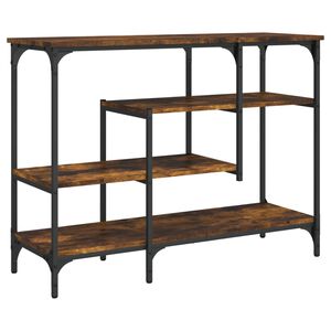vidaXL Console Table with Shelves Smoked Oak 100x35x75 cm