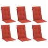 vidaXL Highback Chair Cushions 6 pcs Melange Red 120x50x4 cm Fabric