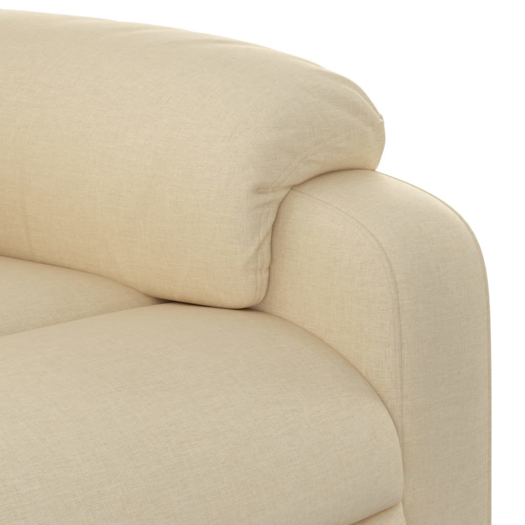 vidaXL Massage Recliner Chair Cream Fabric