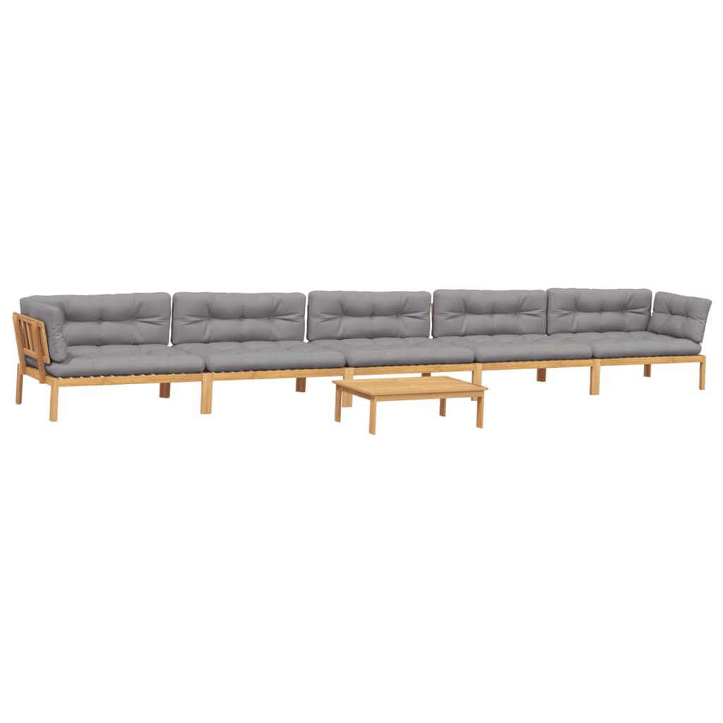 vidaXL 6 Piece Garden Pallet Sofa Set with Cushions Solid Wood Acacia