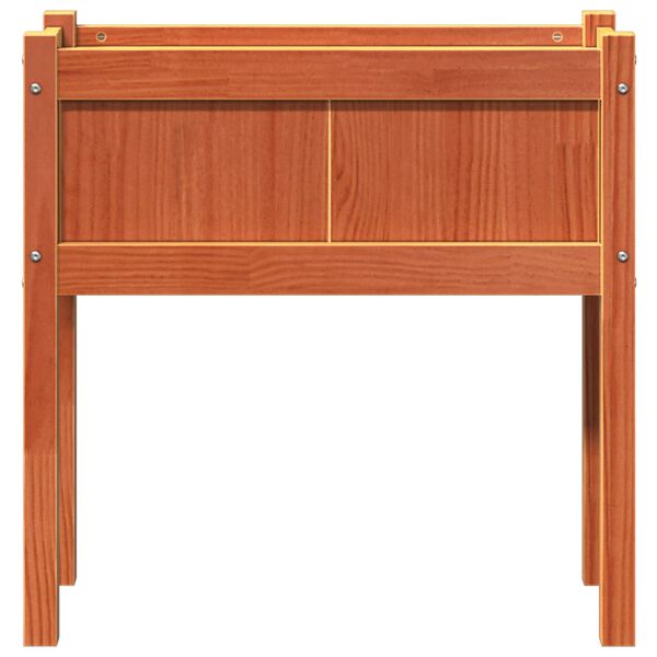 vidaXL Garden Planter with Legs Wax Brown 70x31x70 cm Solid Wood Pine