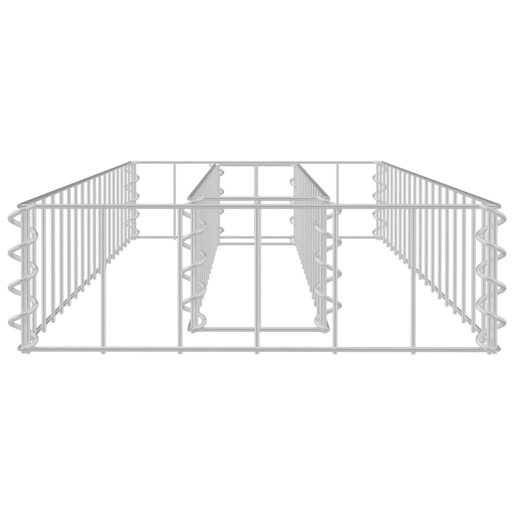 vidaXL Gabion Raised Bed Galvanised Steel 90x30x10 cm