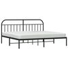vidaXL Metal Bed Frame without Mattress with Headboard Black 193x203cm