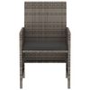 vidaXL 3 Piece Bistro Set with Cushions Grey Poly Rattan