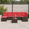 vidaXL Garden Sofa Set 8 pcs Brown and red 289 x 124 x 85 cm