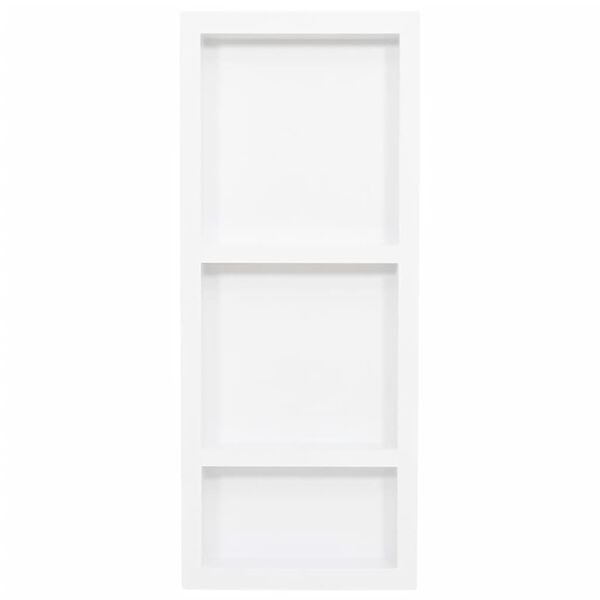 vidaXL Shower Niche with 3 Compartments High Gloss White 41x99x9 cm