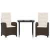 vidaXL 5 Piece Garden Dining Set with Cushions Brown Poly Rattan