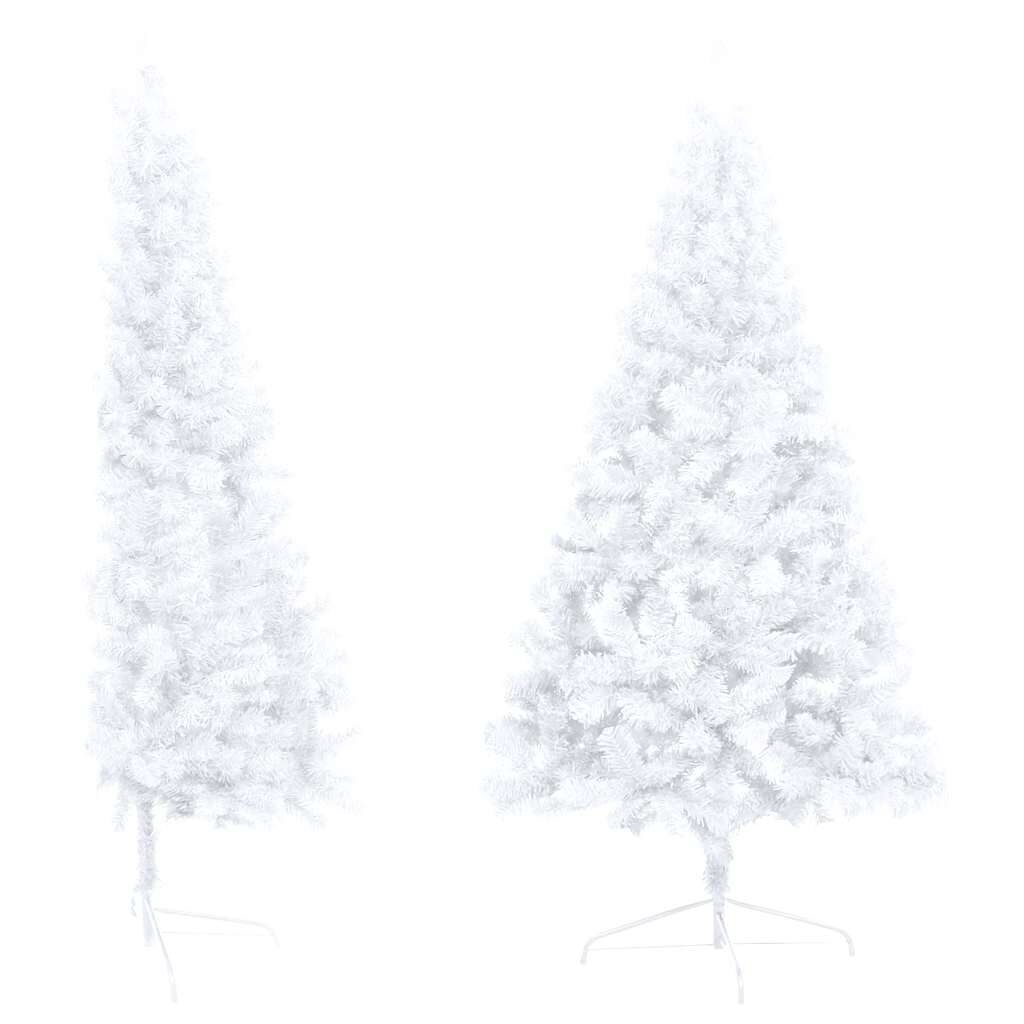 vidaXL Artificial Half Pre-lit Christmas Tree with Ball Set White 180 cm