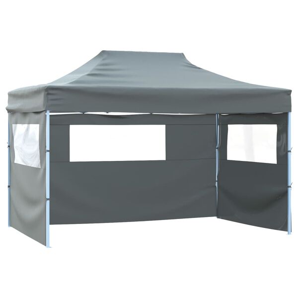 vidaXL Foldable Tent Pop-Up with 4 Side Walls 3x4.5 m Anthracite