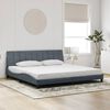 vidaXL Bed Frame with LED without Mattress "Hanko" Dark Grey 193x203 cm Velvet