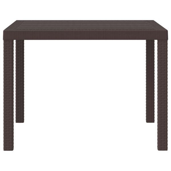 vidaXL Garden Table Brown 100 x 100 x 73 cm Poly Rattan