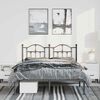 vidaXL Metal Bed Frame without Mattress with Headboard Black 135x190cm