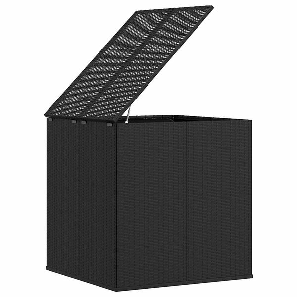 vidaXL Garden Cushion Box PE Rattan 100x97.5x104 cm Black