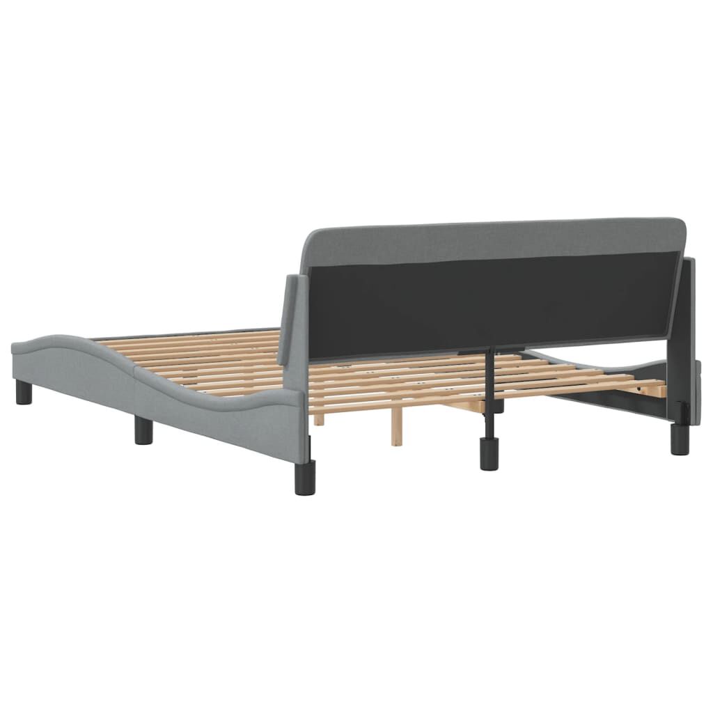 vidaXL Bed Frame without Mattress Light Grey 137x187 cm Double Fabric