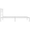vidaXL Metal Bed Frame without Mattress with Headboard White 100x200cm