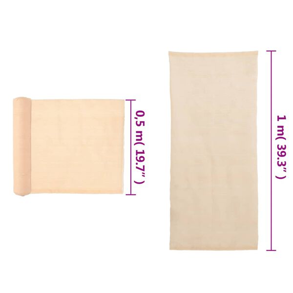 vidaXL Privacy Net HDPE 1x25 m Beige