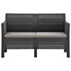vidaXL 2 Piece Garden Lounge Set with Cushions PP Rattan Anthracite
