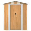 vidaXL Garden Shed Light Brown 192x440x223 cm Galvanised Steel
